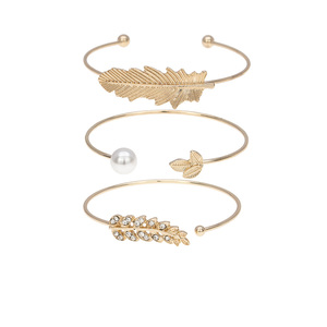 Chất Lượng Cao Unisex Ba-Mảnh Bạc Hợp Kim Vòng Đeo Tay Thời Trang Số Mô Hình Vòng Đeo Ngọc Trai Wedding Party Quà Tặng Trực Tuyến Bán - Product Image 3