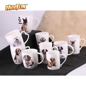 Muiti-tipo In Bianco Tazza In Ceramica Con Disegno Del Cane