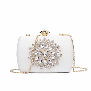 Bán Buôn Thời Trang Mới PU Leather Ladies Pha Lê Jewelled Ly Hợp Evening Party Bag