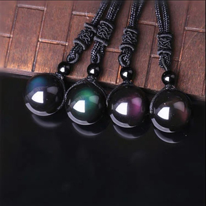 The Most Popular Products <strong>Rainbow</strong> Eye Transfer Good Luck Natural Stone Obsidian <strong>Necklace</strong> - Product Image 3