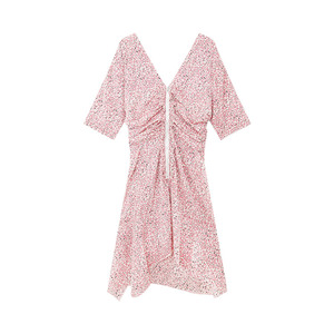 Abito Estivo Autunnale da Donna Floreale a Maniche Corte, Lungo fino al Pavimento, Casual da Sera, con Scollo a V, Vita Naturale, in Chiffon Traspirante, Stile A-Line <span class=keywords><strong>Lolita</strong></span> - Product Image 2