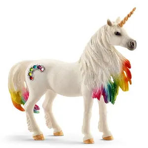 Figuras de animales de plástico, arcoíris, caballo