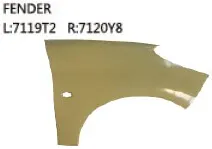 OEM 7119T2 7120Y8 Cho PEUGEOT 207 Auto Car Fender