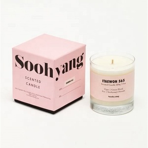 Good quality pink round custom paper candle box packaging square paper box for gift