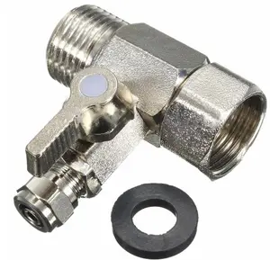 Thức ăn lọc nước <span class=keywords><strong>Adapter</strong></span> 3/8 "-3/8"-1/4 "Kết nối nhanh chóng TEE bóng Van vòi shut off bóng van nước Bộ phận lọc - Product Image 1