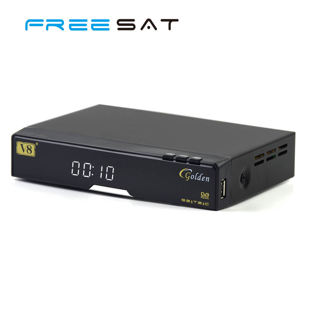 DVB-S2 MPEG4 Caja OTT Freesat FRA V8 de Oro y T2 & C HD Digital Receptor de Satélite Doble Sintonizador Soporte XML EPG