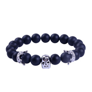 Comercio al por mayor de 8mm Cuentas de Ónix Negro Espartano Casco de Caballero de Los Hombres <span class=keywords><strong>y</strong></span> Mujeres de Las Pulseras - Product Image 6