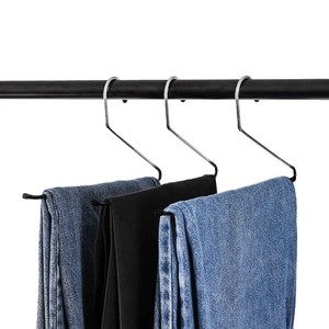 Inspring kim loại mở kết thúc Móc váy móc mạnh mẽ bền tiết kiệm không gian quần jean quần móc không trượt lớp phủ PVC duy nhất - Product Image 4