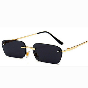 Wholesale Trendy Retro Men Women Square Sun Glasses Red Yellow <strong>Blue</strong> <strong>Lens</strong> Rimless Small Rectangle <strong>Sunglasses</strong> Women - Product Image 4