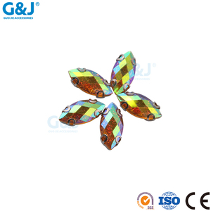 Guojie personalizado rohs flatback con garra gema semi piedra preciosa cristalina del grano - Product Image 2