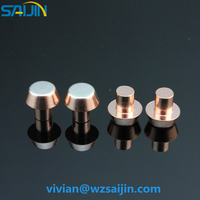 Points de contact électriques en argent bi-métalliques bistables approuvés ROHS, rivets de contact en argent, points de contact électriques en argent