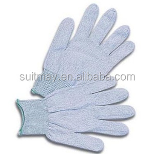 ถุงมือ ESD แบบสัมผัสนุ่ม ป้องกันไฟฟ้าสถิตย์ ถุงมือบางพร้อมข้อมือถักด้วยเส้นด้ายนำไฟฟ้า สีขาว - Product Image 1