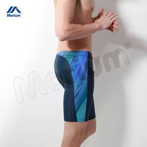 Hot Sale Soft Material Dark Blue Plain Male Shorts Swimwear for Men - Product Image 4