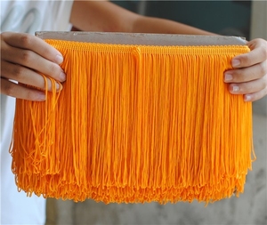 RSP024 кружевная отделка с бахромой/макраме/кружево с бахромой для одежды/ковра желтая бахрома декоративная мягкая отделка с бахромой конкурентоспособная 100 м - Product Image 1