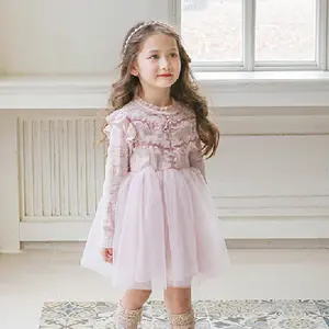 OEM Frill Online Surat Materials Flower Girl Puffy Dresses