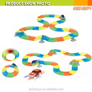 Jouets Jacko, piste lumineuse magique, jouet de <span class=keywords><strong>voiture</strong></span> à fente, <span class=keywords><strong>voiture</strong></span> de course, <span class=keywords><strong>voiture</strong></span> électrique sur rail éclairée - Product Image 3