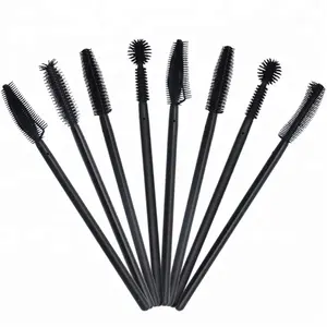 Gute Form Schwarz Einweg Wimpern abscheider Silikon Wimpern tusche Applikator Zauberstab Wimpern verlängerung Make-up Mini Pinsel Pink