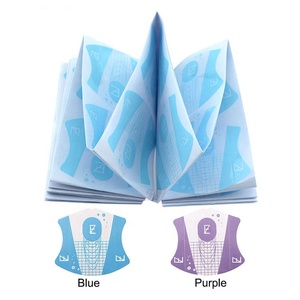 Aus gezeichnete Qualität 500 Stück/Rolle Oval Wieder verwendbares PVC-Material aus starkem Kunststoff Transparente selbst klebende Acryl-Doppel nagel form - Product Image 5