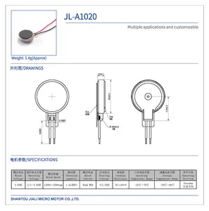 JL-A1020 micro haptische vibration motor für tragbare gerät bluetooth kopfhörer