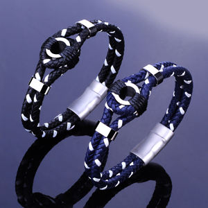 Chine producteur hommes <span class=keywords><strong>bracelet</strong></span> tissé à la main <span class=keywords><strong>bracelet</strong></span> en <span class=keywords><strong>cuir</strong></span> véritable - Product Image 3