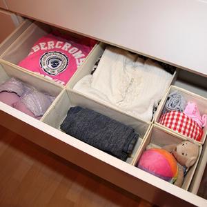 Tela plegable caja de almacenamiento armario cómoda cajón divisor organizador Basket bins para la ropa interior Bras, gris - Product Image 5