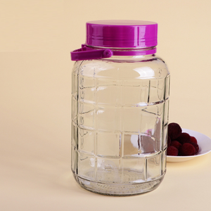 <span class=keywords><strong>Verre</strong></span> 3L <span class=keywords><strong>5</strong></span> <span class=keywords><strong>litres</strong></span> grandes bouteilles de vin pot de stockage de bière <span class=keywords><strong>en</strong></span> <span class=keywords><strong>verre</strong></span> avec couvercle <span class=keywords><strong>en</strong></span> plastique - Product Image 1