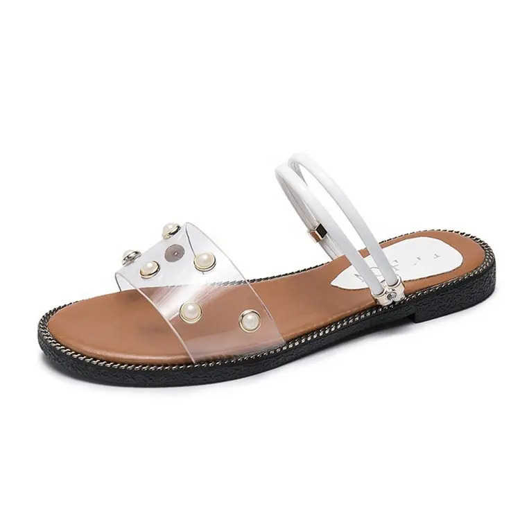 Lady 플라스틱 Fish-billed Crystal Slipper Soft 및 Design Pvc 동부 Woman Shoes 흰 Jelly Clear Sandal