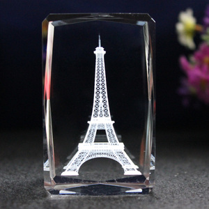 คลาสสิกที่กำหนดเอง 3D เลเซอร์แกะสลัก EIFFEL Tower คริสตัล Cube สำหรับ Tousirst ของที่ระลึกของขวัญ - Product Image 2