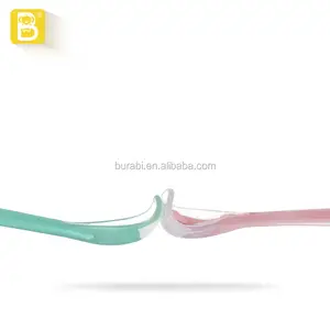 Burabi Del Silicone Cucchiaio Cucchiaio di Alimentazione Del Bambino, Appena Nato, Per I Bambini di Formazione, Due Colori