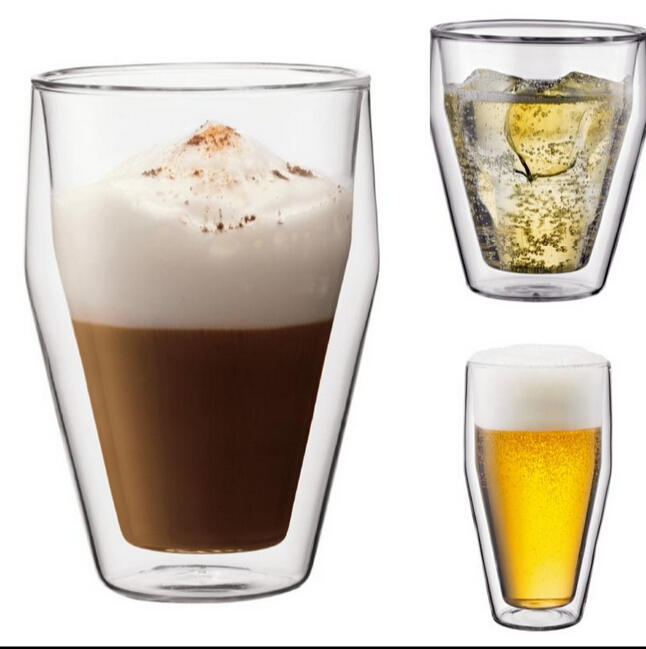Clear heat resistant glass Double Wall Glass Tumbler  for Beer