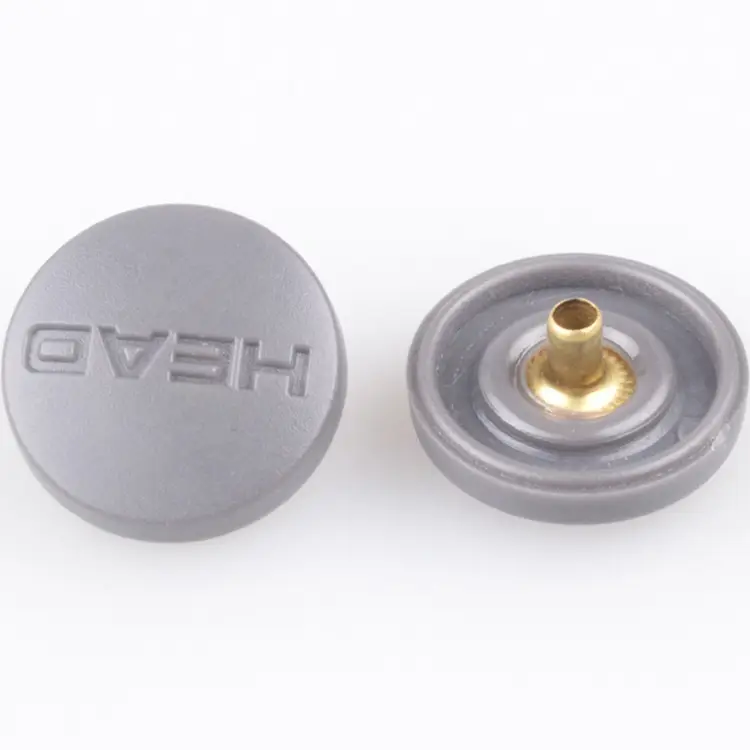 Metal colored grey plastic 12.5mm spring snap fastener