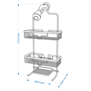 Bathroom <strong>Hanging</strong> 3 Tier Wire <strong>Shower</strong> <strong>Caddy</strong> for Shampoo Storage - Product Image 4