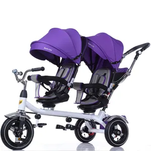 China Wholesale Hoge Kwaliteit Baby Driewieler Voor Tweeling Dubbele Seat Kinderwagen