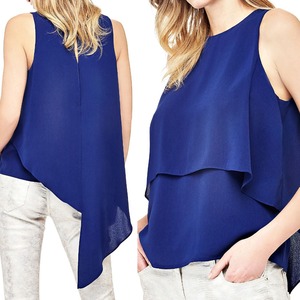 Fashion design senza maniche da donna estate top donna nuovo modello camicette abbigliamento donna camicia in chiffon - Product Image 2