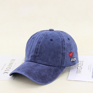 bordado oops tela de mezclilla de algodón de amor lavado sombrero de <span class=keywords><strong>gorra</strong></span> de béisbol 6panels <span class=keywords><strong>gorra</strong></span> de deporte - Product Image 3