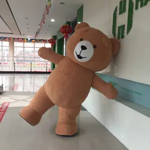 Disfraz de Mascota de oso de peluche inflable, personalizado, para caminar y bailar, de diferentes colores