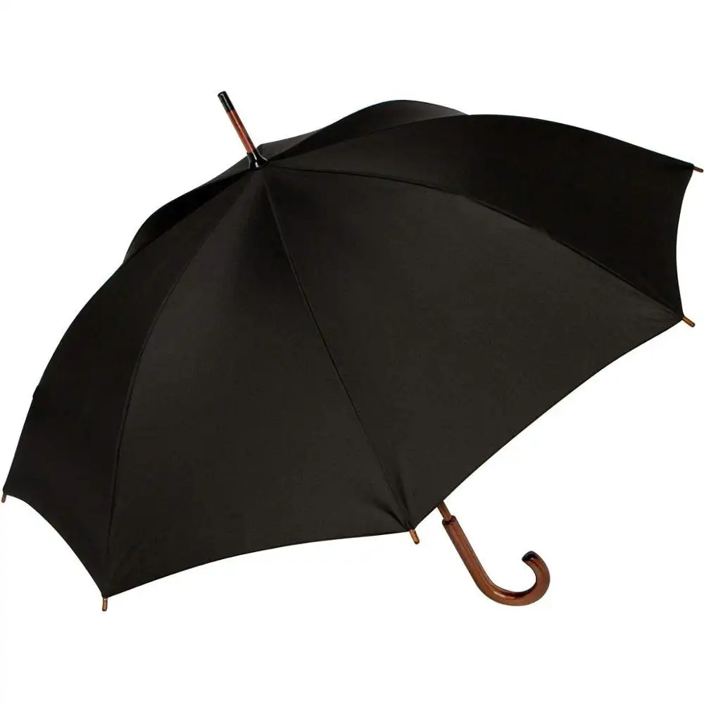 كبيرة عصا مشي خيزران مظلة مع مقبض خشبي Waterpro السيارات المفتوحة ، والتعاقد ، في الهواء الطلق ، والسفر الأعمال المظلات