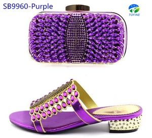 2019 moda tacchi bassi <span class=keywords><strong>argento</strong></span> Nigeria Party scarpe e borsa Set - Product Image 2