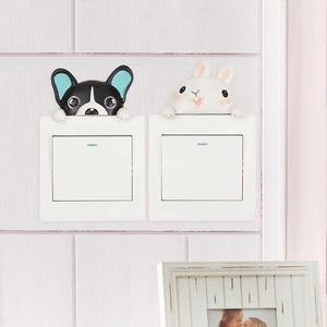 ROOGO Kwaii - Adhesivo Decorativo de Resina 3D con Forma de Animal para Interruptor de Luz, Decoración de Pared para Dormitorio Infantil, Diseño Art Deco, Artículo de Regalo Ecológico - Product Image 3