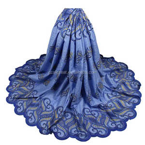 <span class=keywords><strong>Bazin</strong></span> — tissu africain en dentelle brodée, 100% coton, nouvelle création, brodées, AG3477 #12, 2017 - Product Image 6