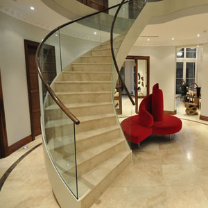 <span class=keywords><strong>Escalier</strong></span> circulaire populaire avec garde-corps <span class=keywords><strong>en</strong></span> verre, double poutre et marches <span class=keywords><strong>en</strong></span> bois - Product Image 6