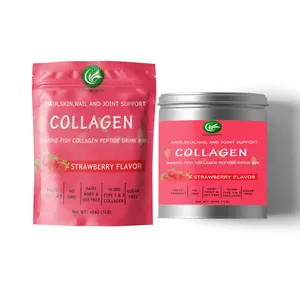 Lifeworth nhãn hiệu riêng thủy phân Collagen biển Peptide bột OEM Collagen uống với vitamin C