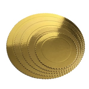 ขนาดกระดาษแข็งสีทองขนาดใหญ่ขนาด Scalloped Round Shape ฟอยล์เค้กสำหรับงานแต่งงาน - Product Image 6