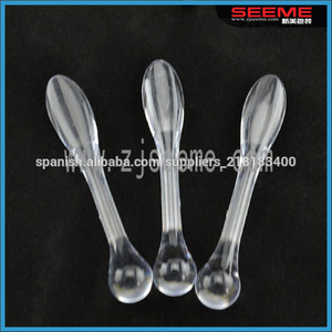 PP pequeña máscara de plástico de crema cuchara cosmética espátula cosmética made ​​in china, color blanco - Product Image 1