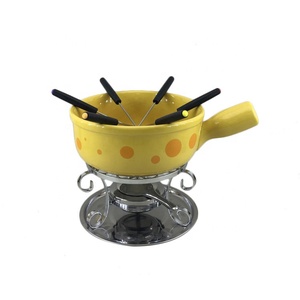 Pots de cuisine en céramique jaune, pour tartelettes <span class=keywords><strong>suisse</strong></span>, au fromage et fondant au chocolat, de couleur jaune or - Product Image 1