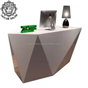 Modern nail salon furniture diamond shape office counter used hospital reception desk for sale