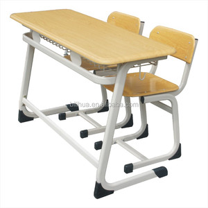 Mesas y sillas escolares <span class=keywords><strong>modernas</strong></span> de madera para estudiantes, muebles escolares de dos asientos dobles de buena calidad - Product Image 1