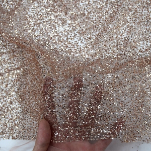 cheap rose gold shining sugar lace sequins glitter tulle lace
