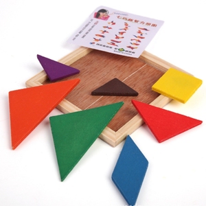 Giáo Dục Đồ Chơi Chất Lượng Cao Sồi Gỗ Câu Đố Trẻ Em Giáo Dục Đồ Chơi Đầy Màu Sắc Hình Dạng Bằng Gỗ Tangram Trò Chơi Câu Đố - Product Image 3