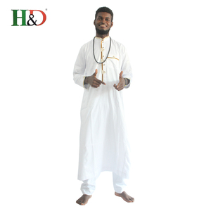 H & D Vente Chaude Usine Meilleure Qualité Coloré Formelle Vêtements Pour Bazin de L'afrique Traditionnelle Robe Hommes - Product Image 1